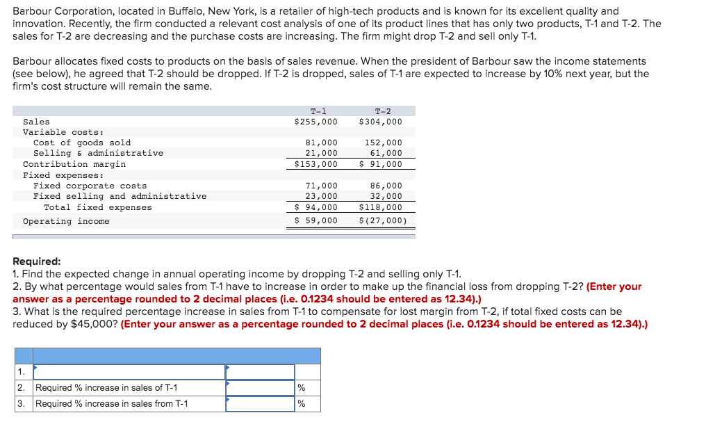 Solved Barbour Corporation, located in Buffalo, New York, is | Chegg.com