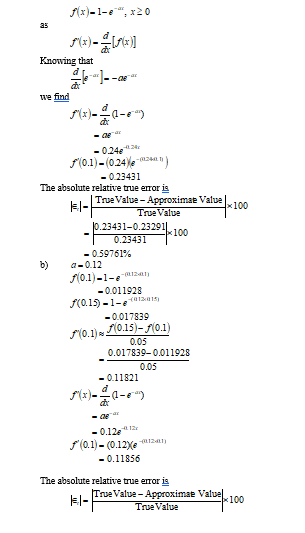 Numerical Differentiation Develop the program for the | Chegg.com