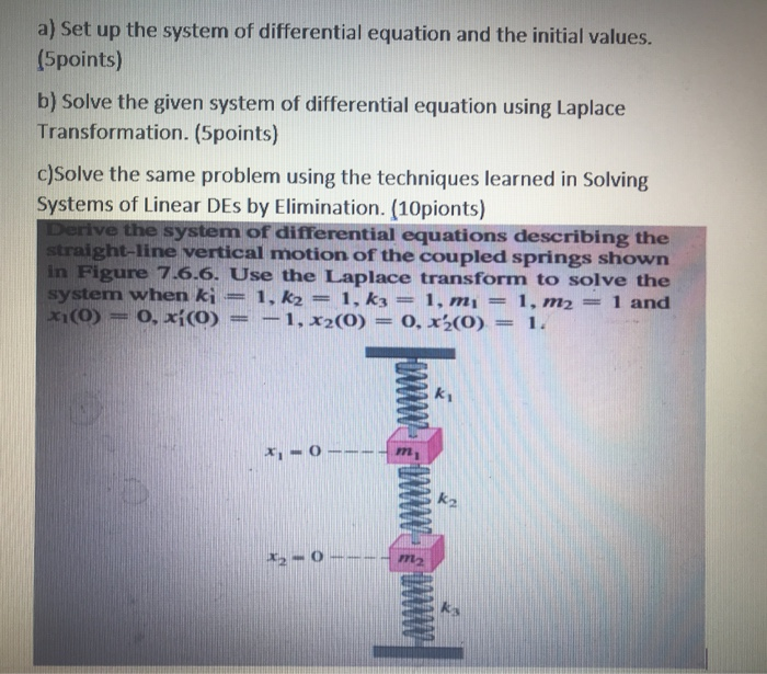 Solved a) Set up the system of differential equation and the | Chegg.com