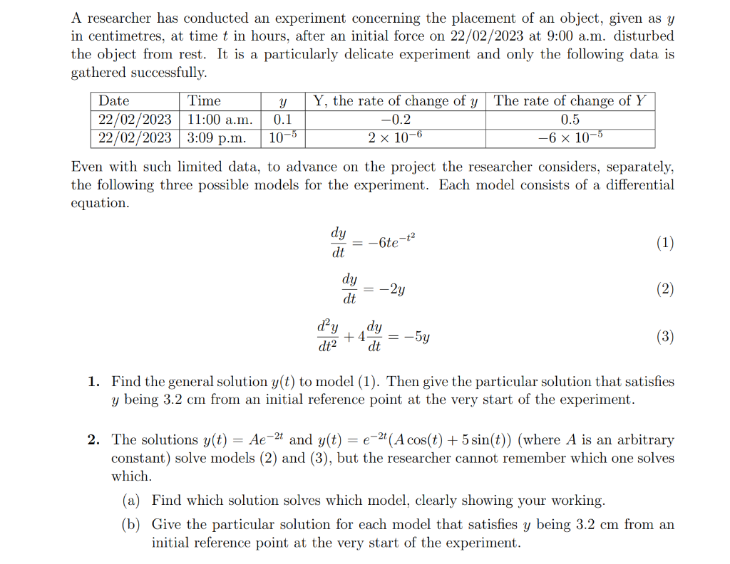 Solved A researcher has conducted an experiment concerning | Chegg.com