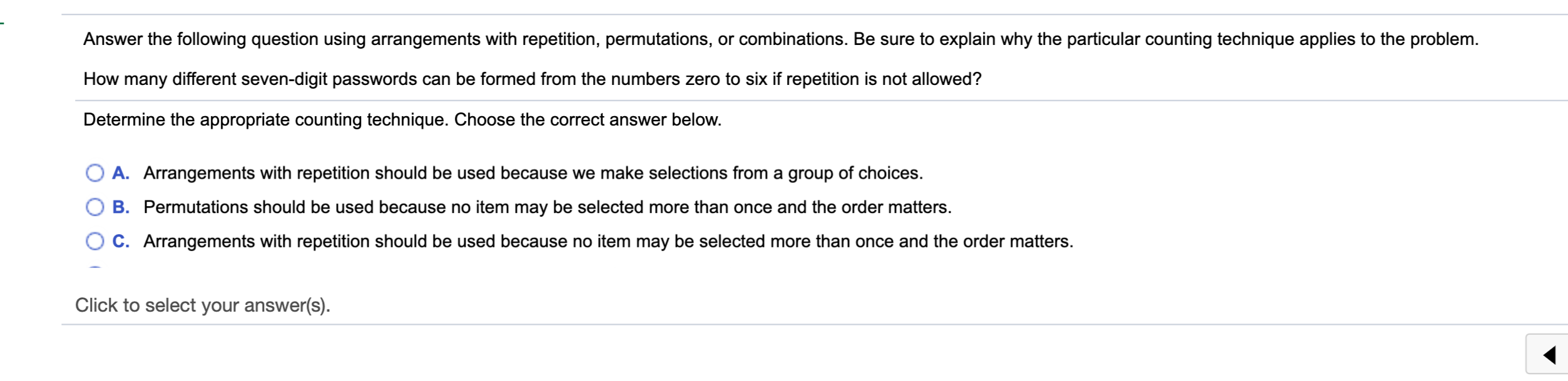 Solved Answer the following question using arrangements with