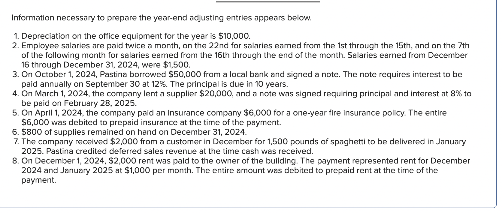 Solved Pastina Company sells various types of pasta to