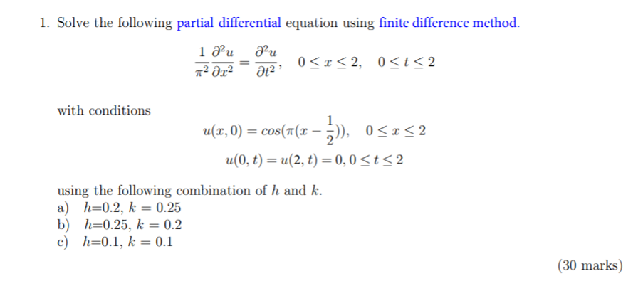 Solved 1. Solve the following partial differential equation | Chegg.com