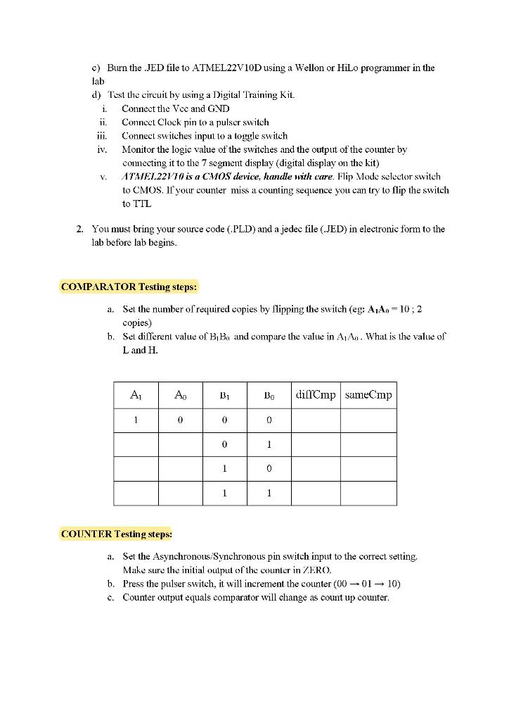 Mini Project: Programmable Logic Device (I'LD) | Chegg.com