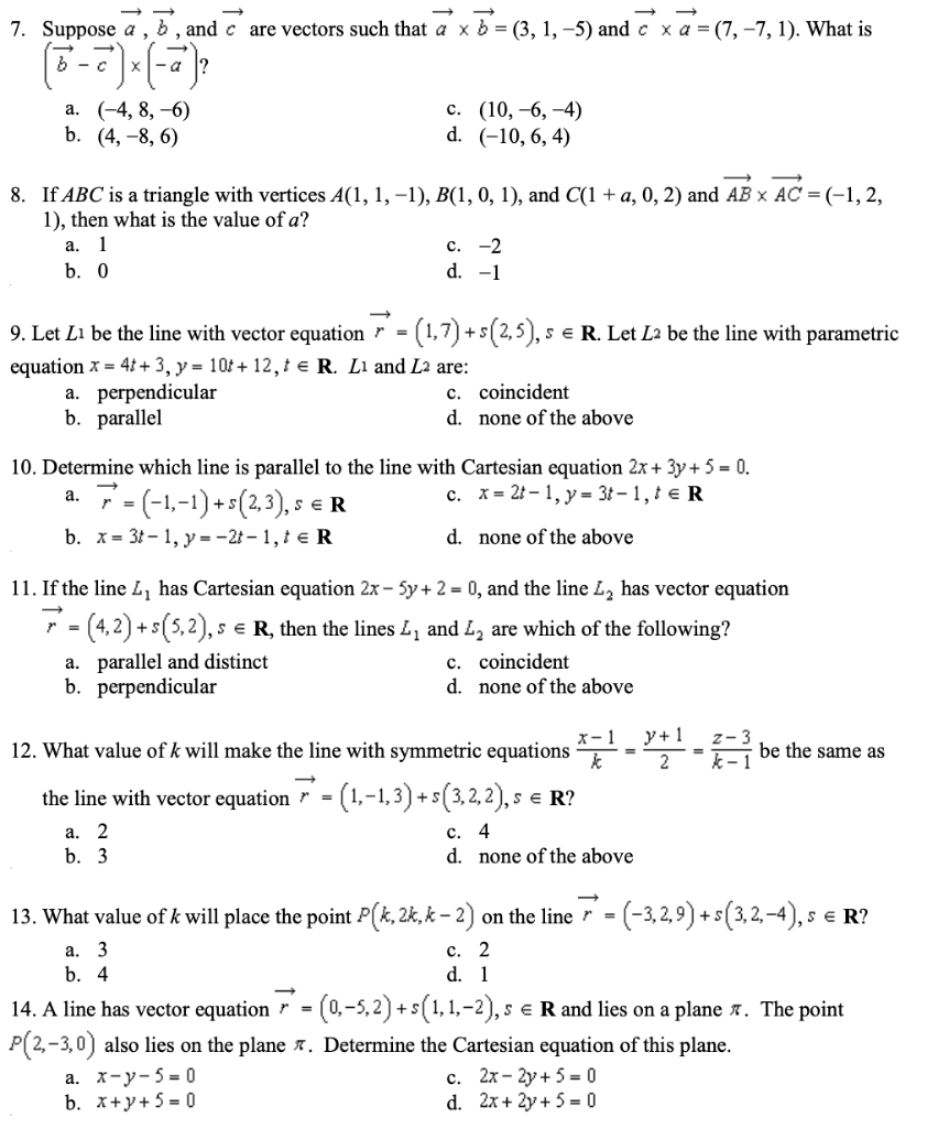 Solved 7. Suppose A, B, And C Are Vectors Such That A X B | Chegg.com