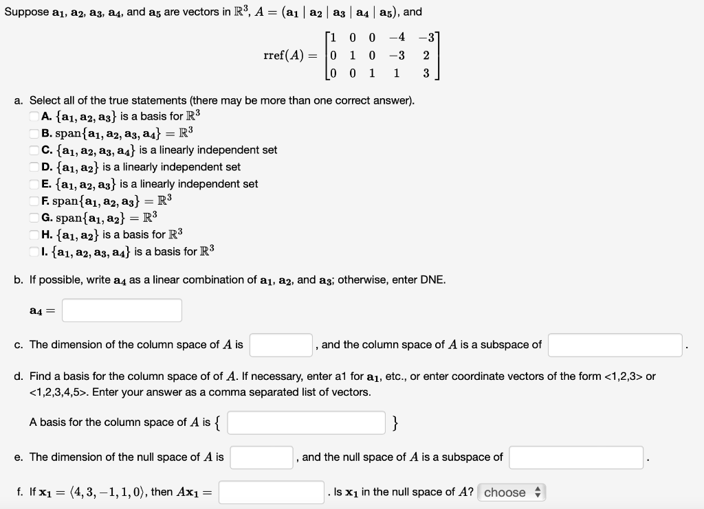 Solved Suppose A1a2a3a4 And A5 Are Vectors In 6664