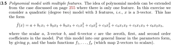 13.5 Polynomial model with multiple features. The | Chegg.com