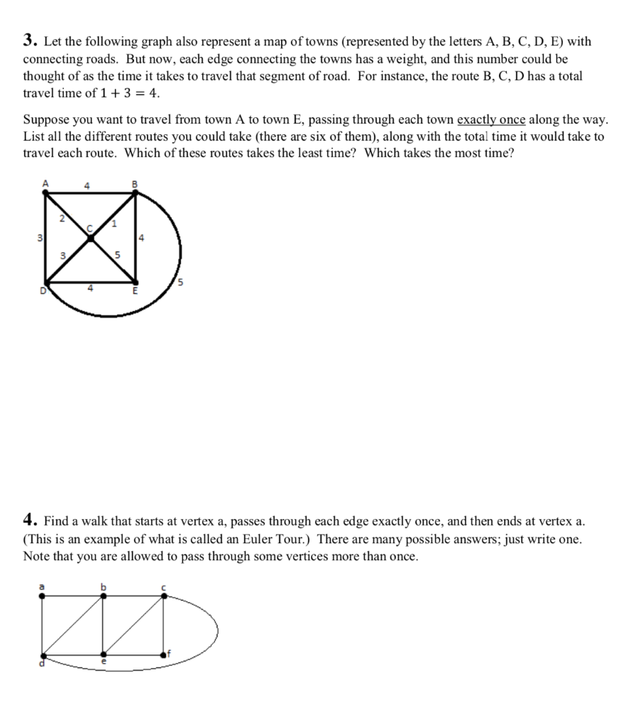 Solved 3. Let the following graph also represent a map of | Chegg.com