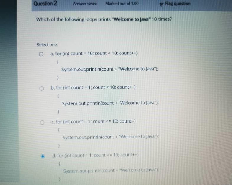 Solved Question 1 Answer saved Marked out of 1.00 Which of | Chegg.com