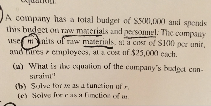 Solved A company has a total budget of $500,000 and spends | Chegg.com