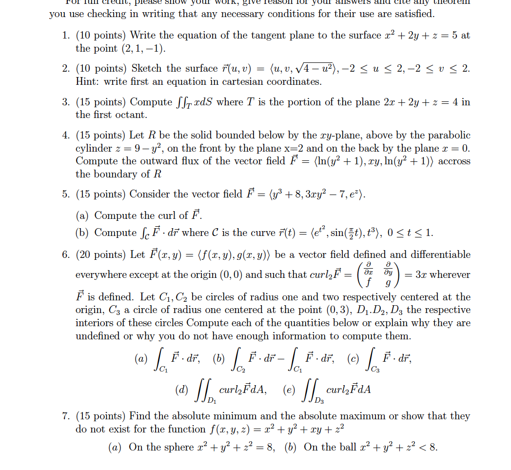 Solved please show your work, give reason for your answers | Chegg.com