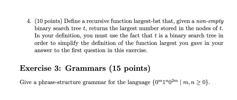 Solved 4. (10 ﻿points) ﻿Define a recursive function | Chegg.com