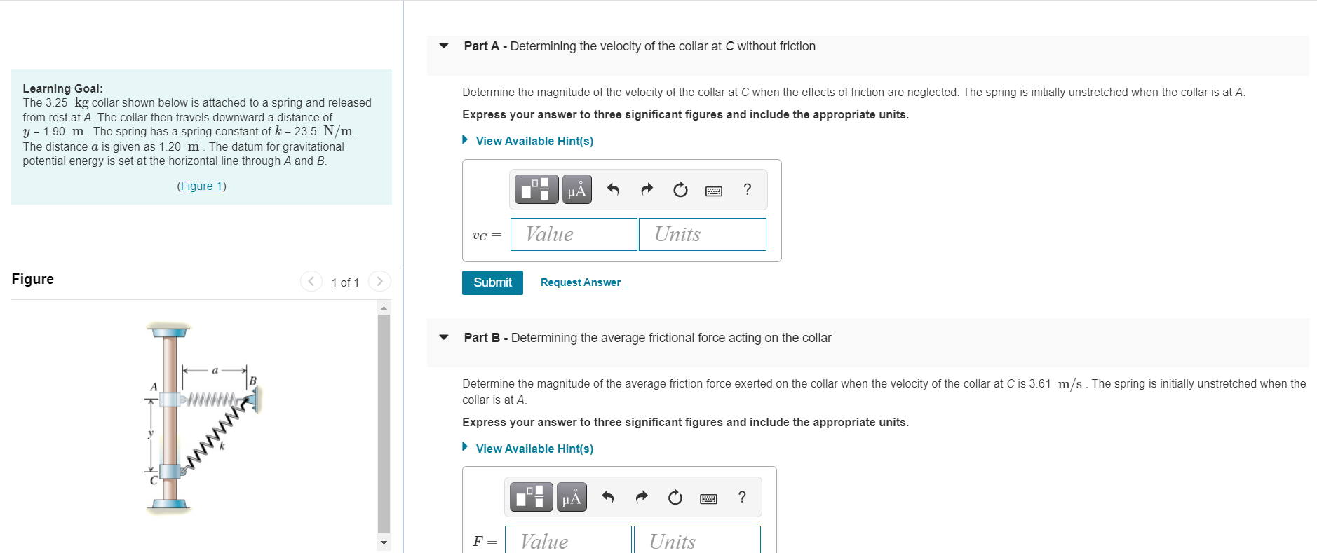 Solved Part A - Determining the velocity of the collar at C | Chegg.com