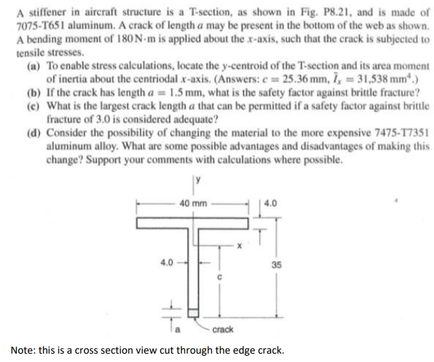 A Stiffener In Aircraft Structure Is A T-section, As 