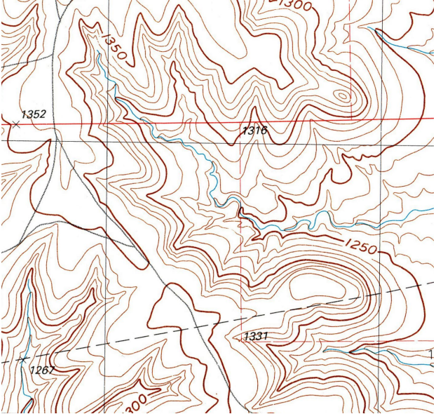 Solved 1. What is the index contour interval in feet for the | Chegg.com