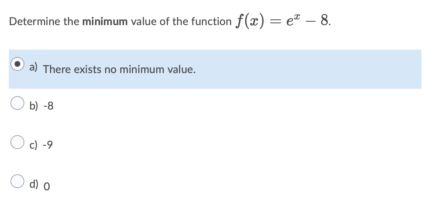 the minimum value of the function f x