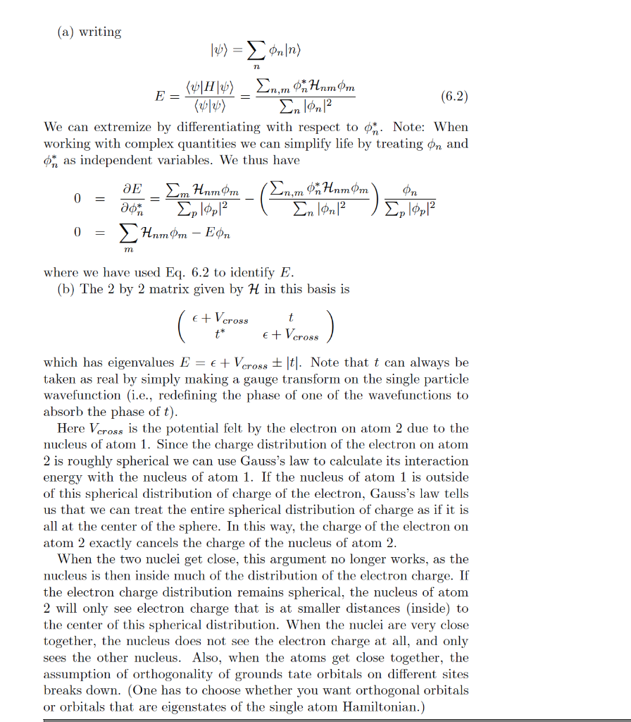 Hello, This is for a solid state physics class. The | Chegg.com