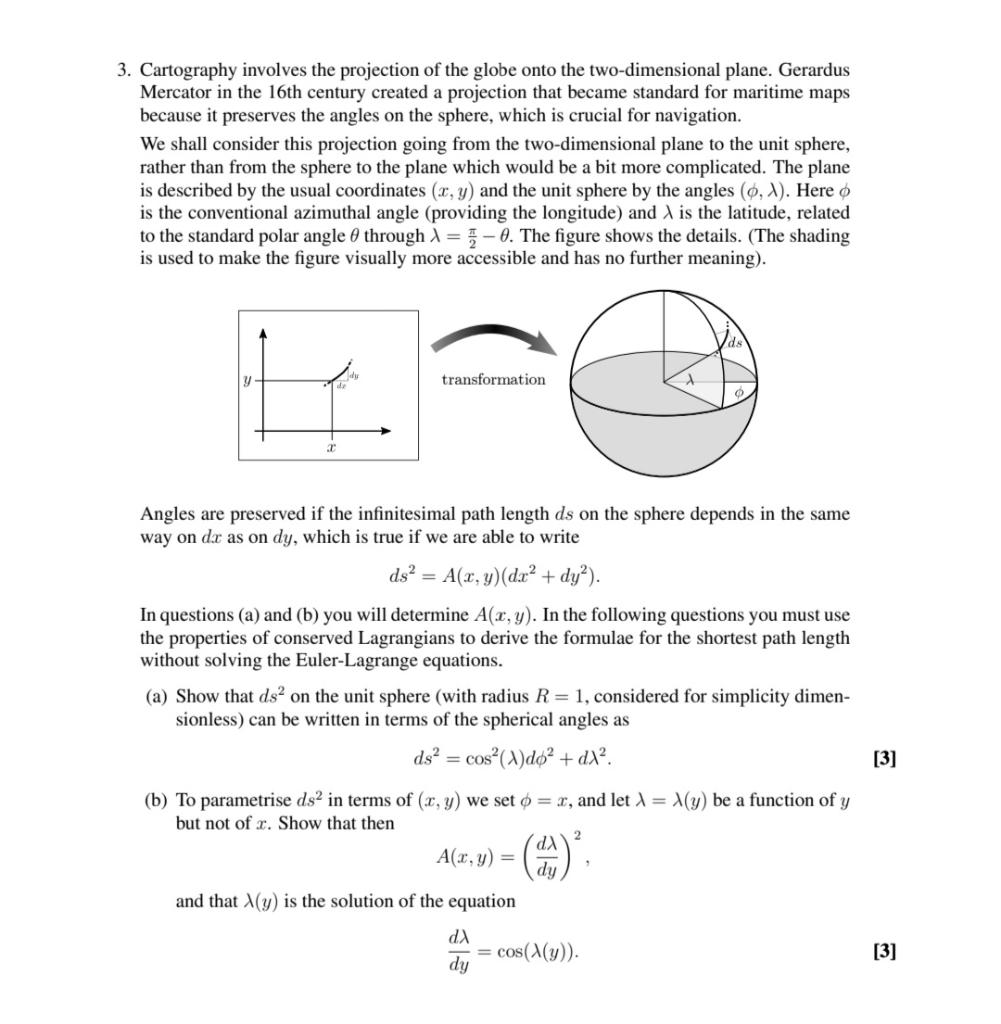 Solved 3. Cartography involves the projection of the globe | Chegg.com
