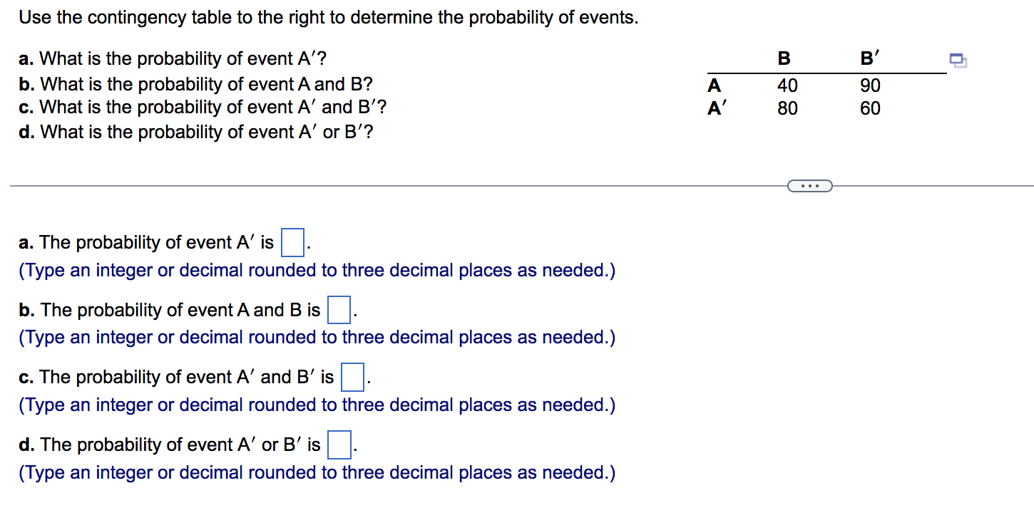 Solved Use the contingency table to the right to determine | Chegg.com