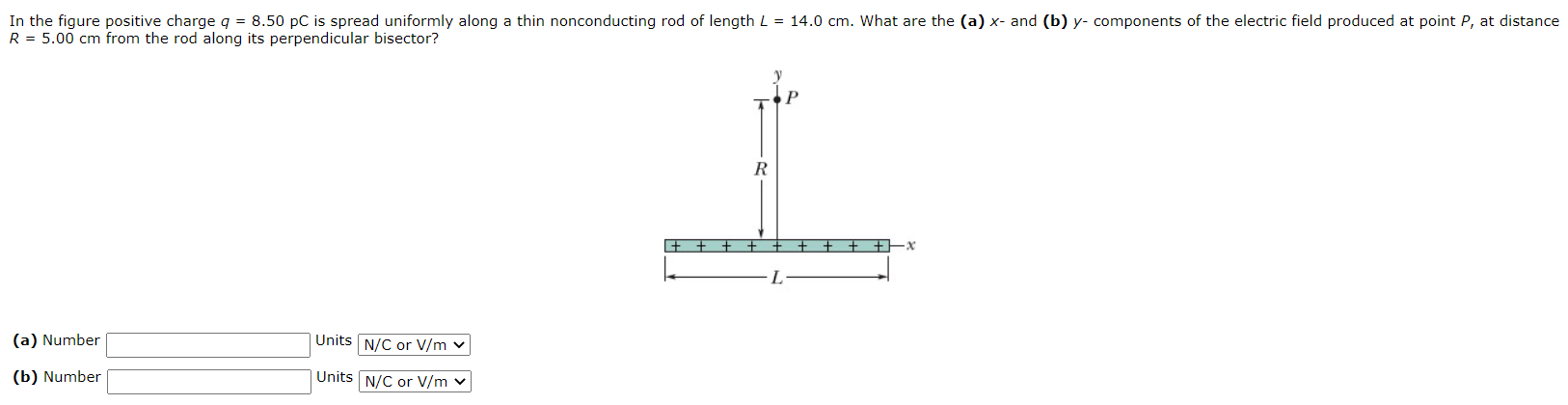 Solved In the figure positive charge q = 8.50 PC is spread | Chegg.com