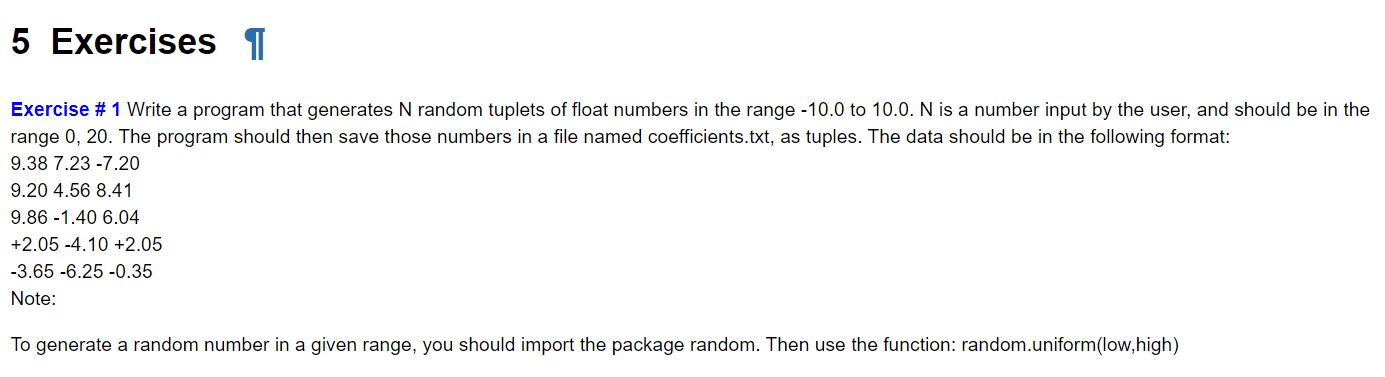 Solved 5 Exercises I Exercise # 1 Write a program that | Chegg.com