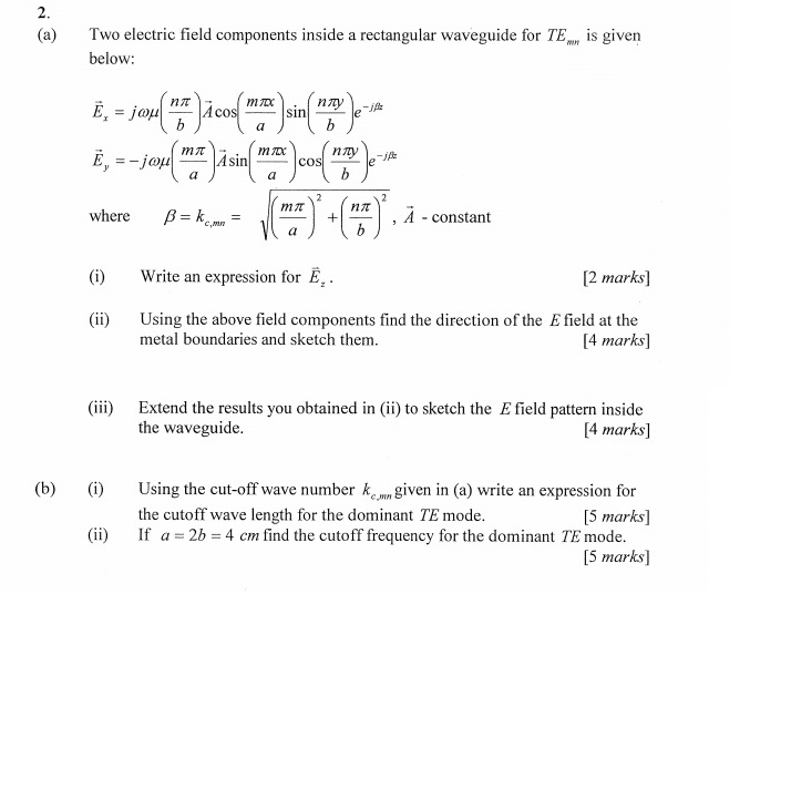 Solved 2. (a) Two electric field components inside a | Chegg.com