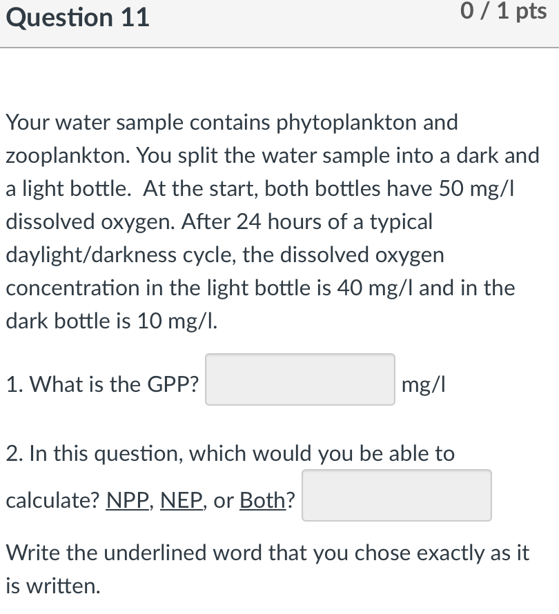 Solved Question 11 0 / 1 pts Your water sample contains | Chegg.com