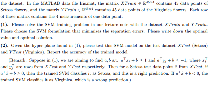 Solved Problem 3 (30 points). The Iris Flower Dataset is a | Chegg.com