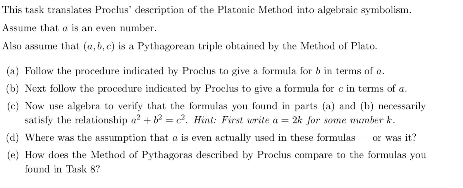 This task translates Proclus' description of the | Chegg.com