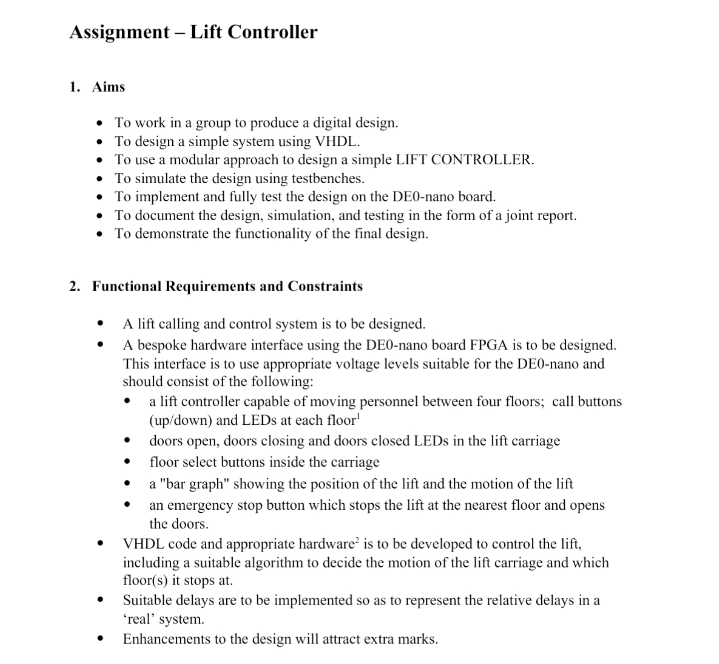 Solved Assignment - ﻿Lift ControllerAimsTo work in a group | Chegg.com