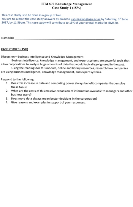 Solved Discussion Business Intelligence And Knowledge Chegg