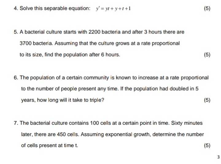 Solved 4 Solve This Separable Equation Y Prime Y Chegg