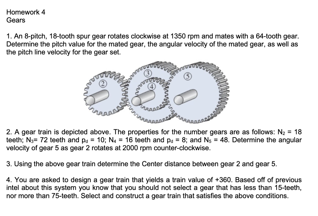 Solved 1. An 8pitch, 18tooth spur gear rotates clockwise