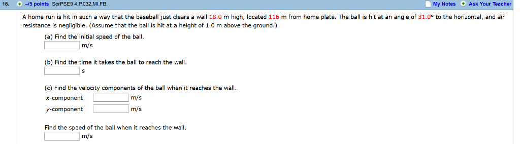 Hit At One Point Math Solved 16. /5 points SerPSE9 4.P.032.MI.FB. My Notes Ask | Chegg.com