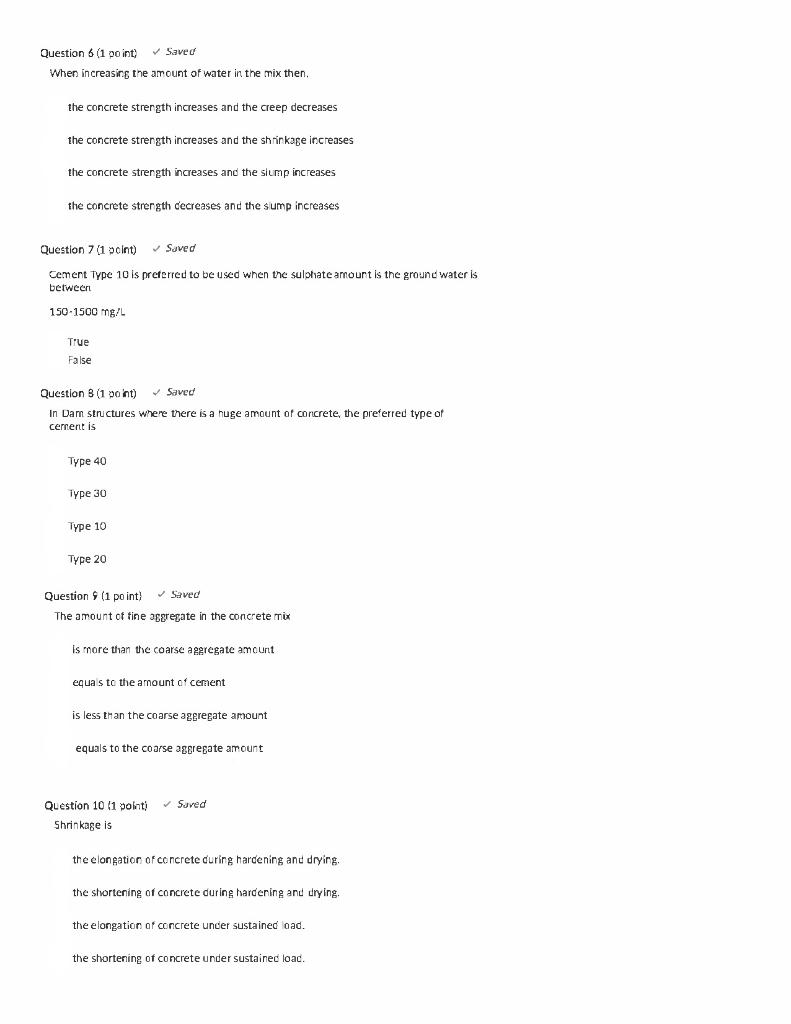 Solved Question 6 1 Point Saved When Increasing The Amount