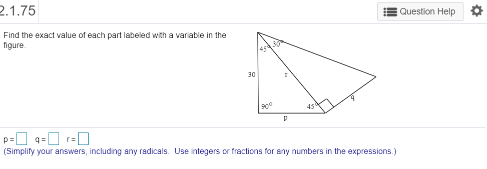 Solved 2.1.75 Question Help Find the exact value of each | Chegg.com
