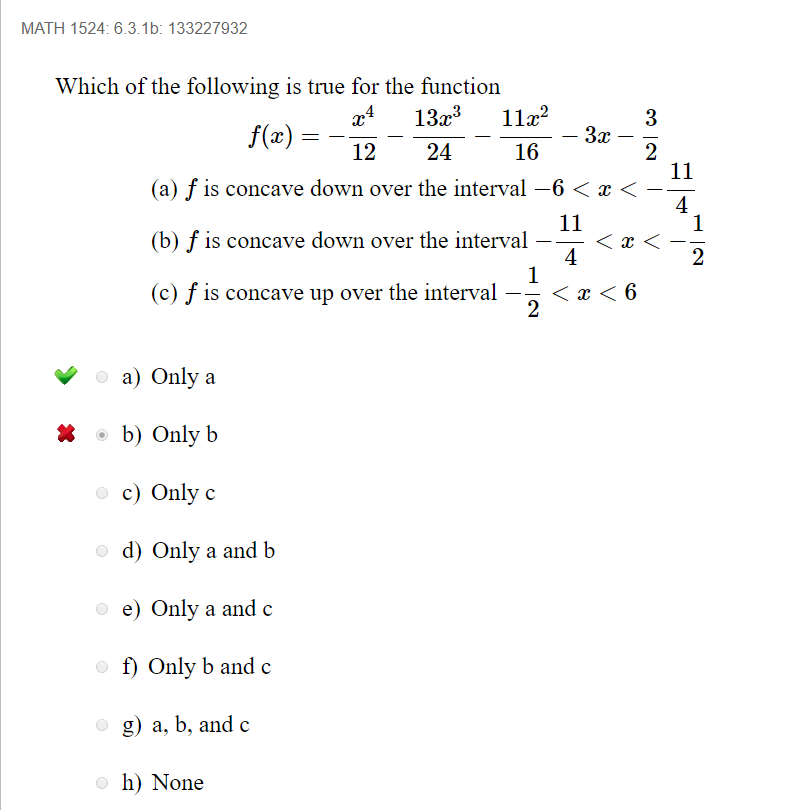 Solved MATH 1524: 6.3.1b: 133227932 Which of the following | Chegg.com