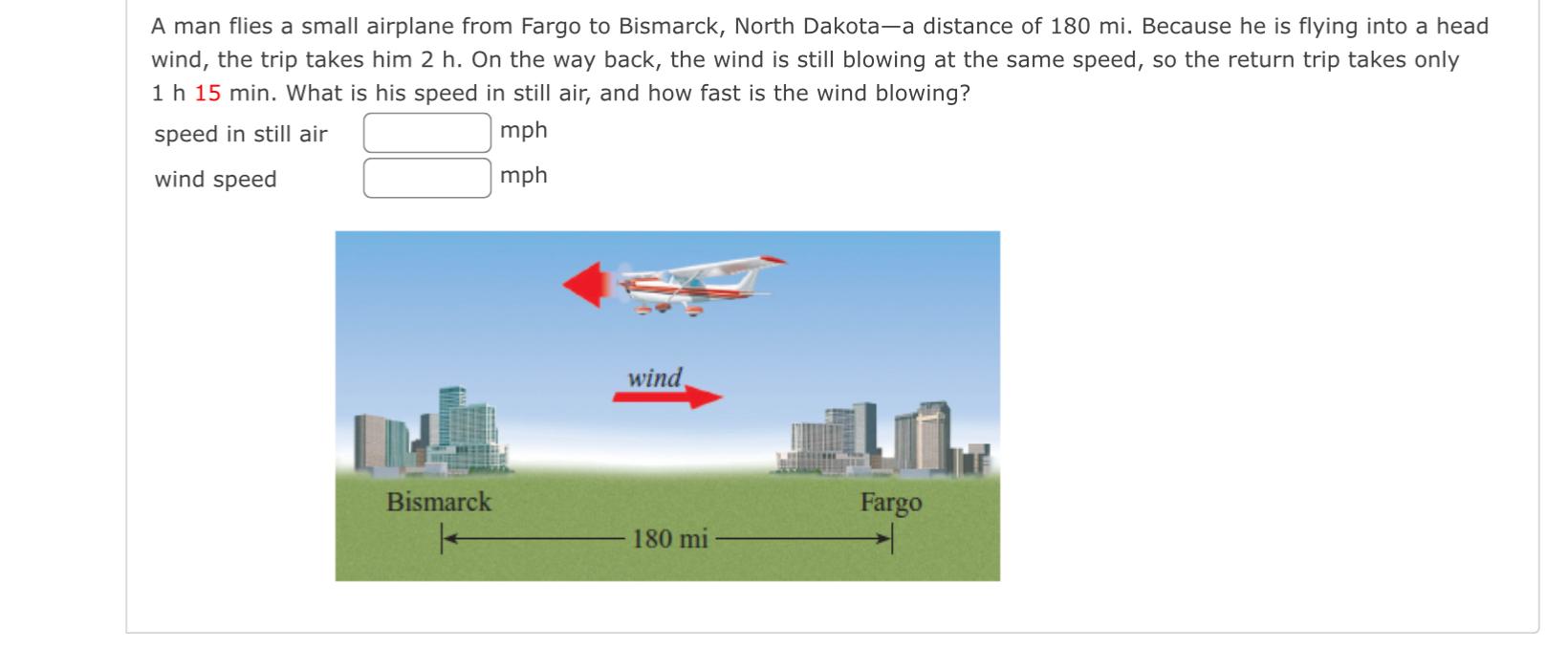 Solved A man flies a small airplane from Fargo to Bismarck,