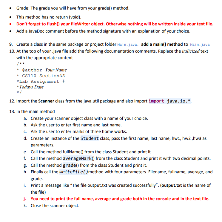 Solved 1. Create a Java class called student.java.Do not add | Chegg.com