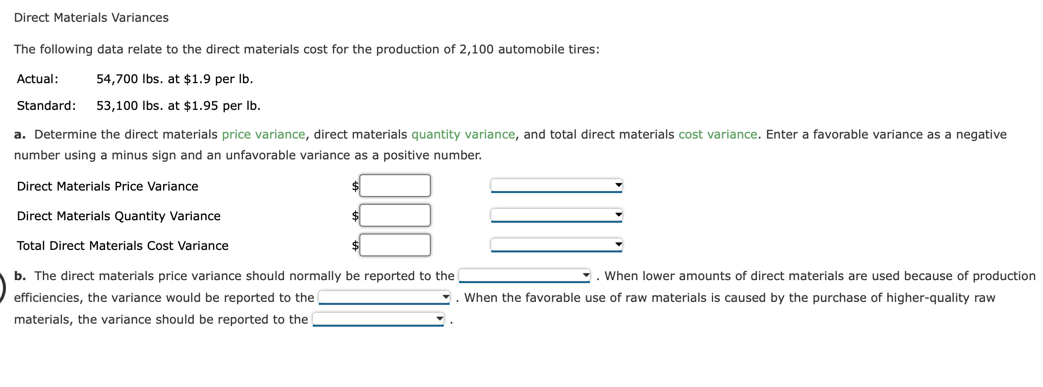 Solved The following data relate to the direct materials | Chegg.com