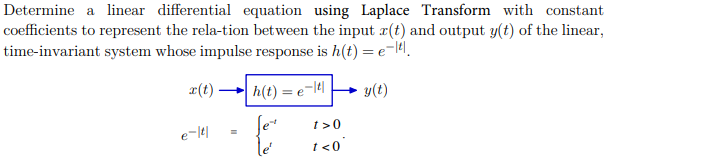 Solved Determine a linear differential equation using | Chegg.com