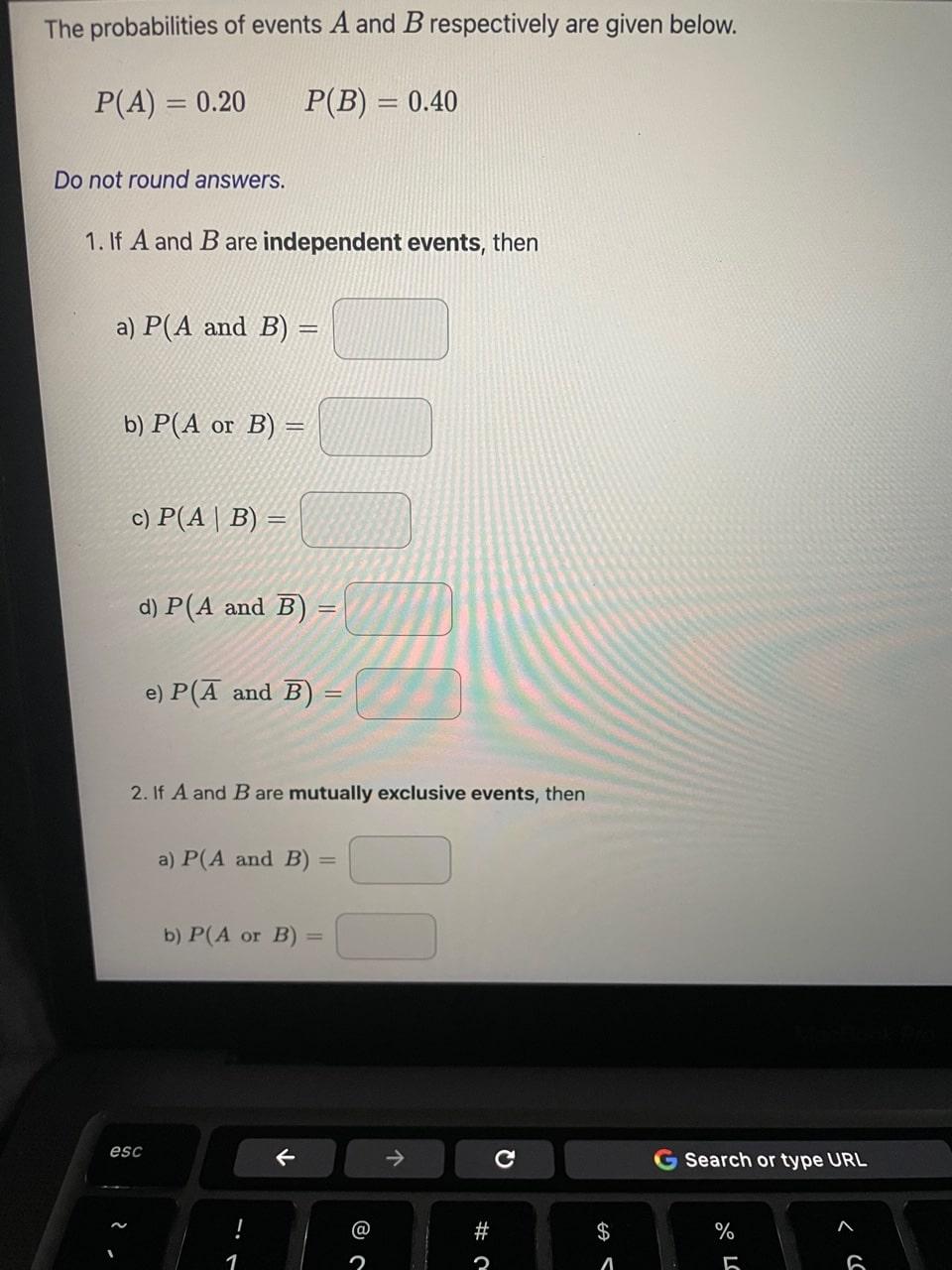 Solved The Probabilities Of Events A And B Respectively Are | Chegg.com