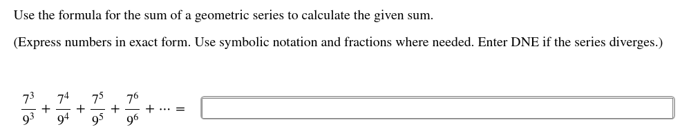 Solved Use the formula for the sum of a geometric series to | Chegg.com