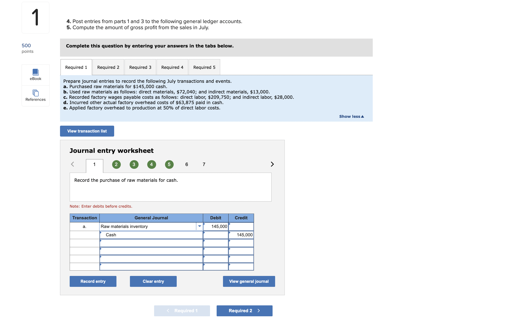 Solved 1. Prepare journal entries to record the following | Chegg.com