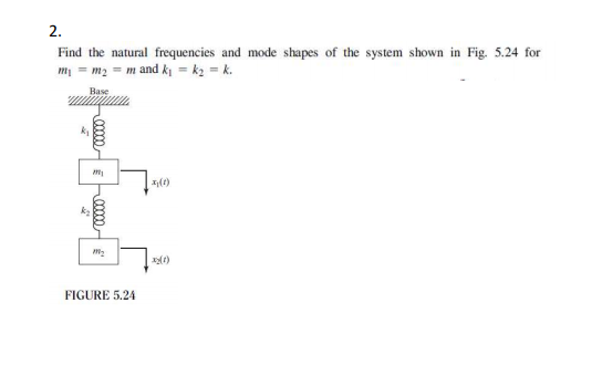 Solved 2. Find the natural frequencies and mode shapes of | Chegg.com