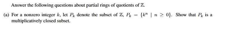 Solved Answer the following questions about partial rings of | Chegg.com