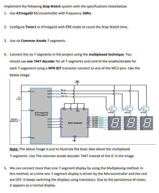 4. Connect the six 7-segments in the project using | Chegg.com