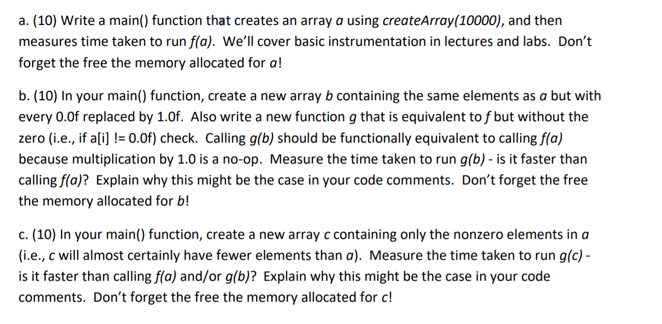 Solved 3. [30] Consider the following C code: float f(float | Chegg.com