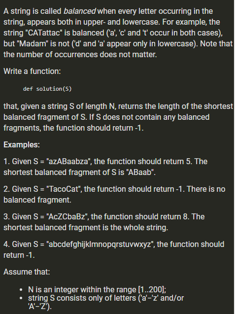 Solved A string is called balanced when every letter | Chegg.com