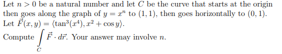 Solved Let n > 0 be a natural number and let C be the curve | Chegg.com